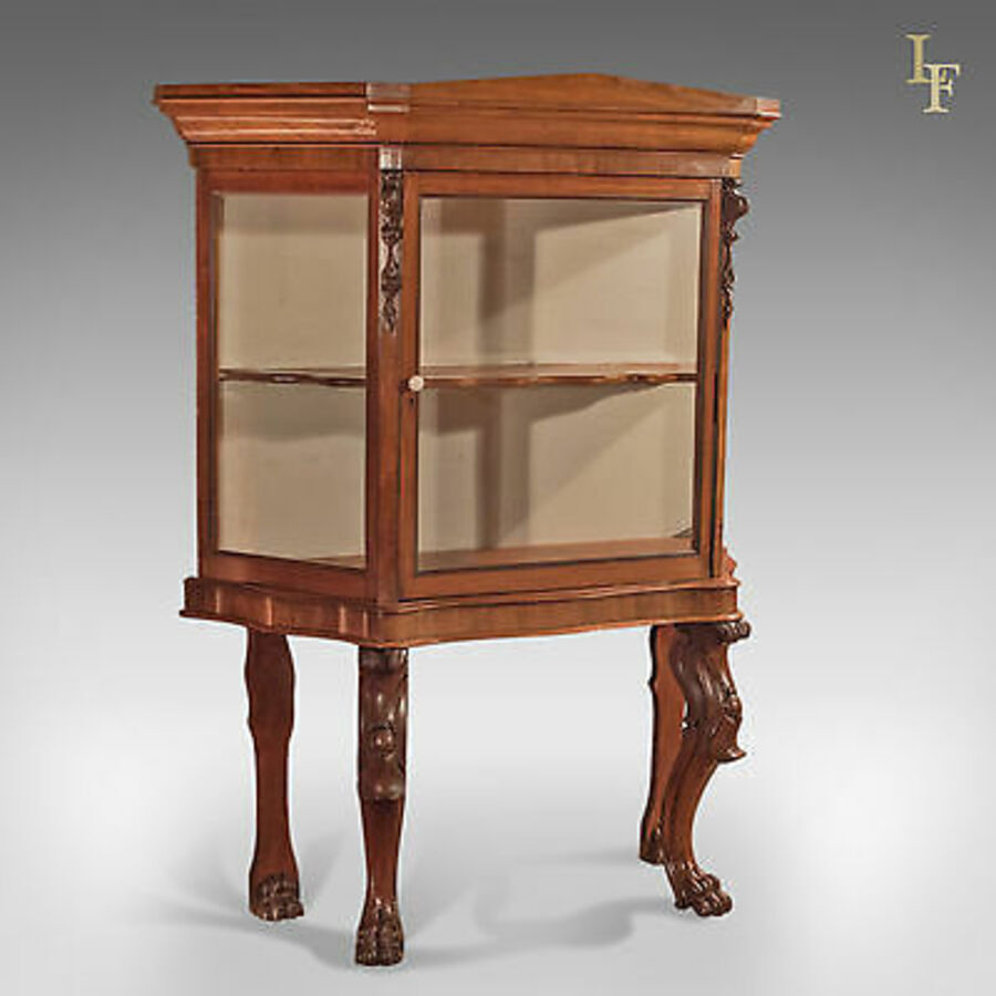 Antique Antique Display Cabinet, Regency Glazed Mahogany Cupboard on Stand English c1820