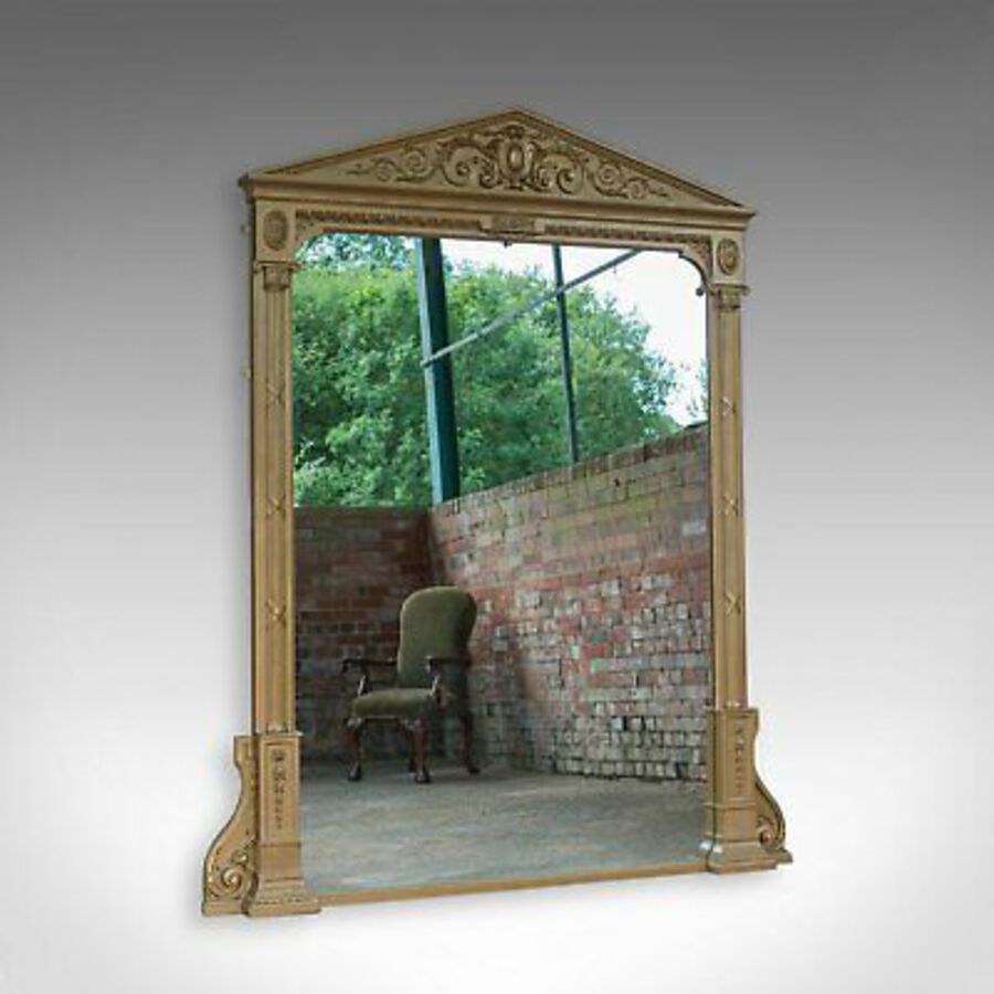 Antique Very Large Antique Overmantel Mirror 230cm x 189.5cm (7'5