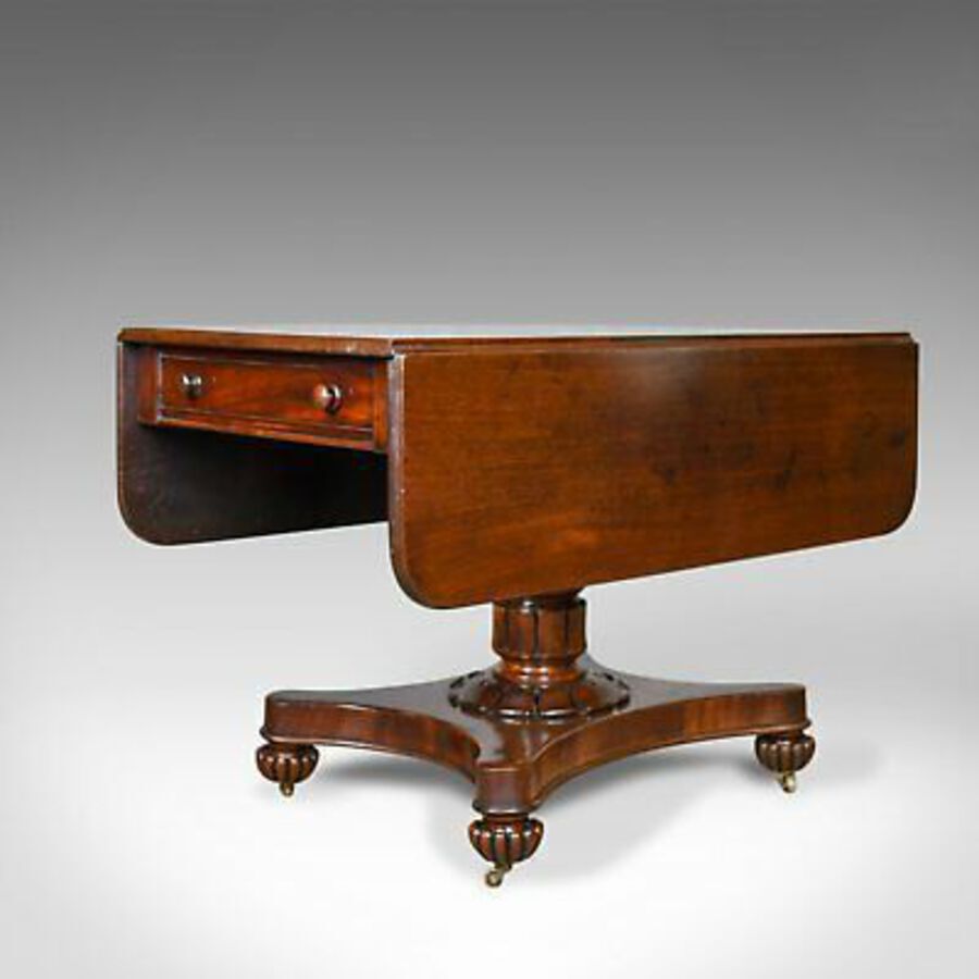 Antique Pembroke Table, English, William IV, Mahogany, Sofa, Circa 1835