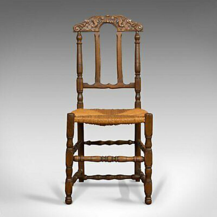 Antique Set of 6 Antique Dining Chairs, French, Beech, Country Kitchen Suite, Circa 1900