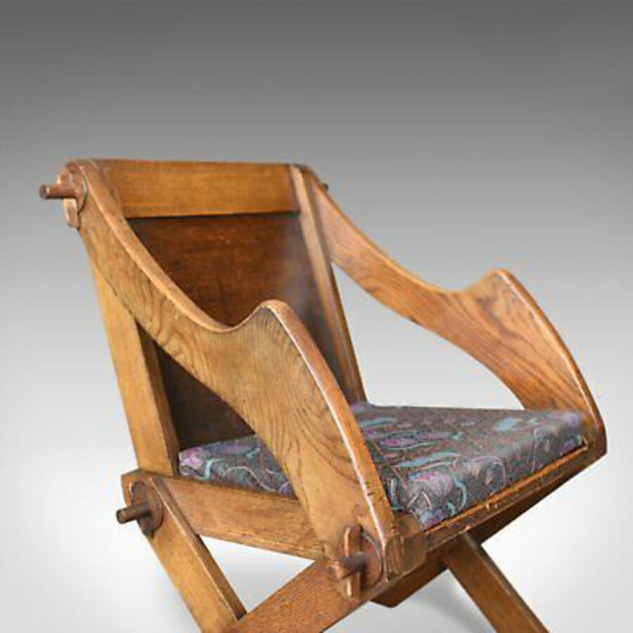 Antique Antique Glastonbury Chair, English, Tudor Revival, Hall Seat, Circa 1900