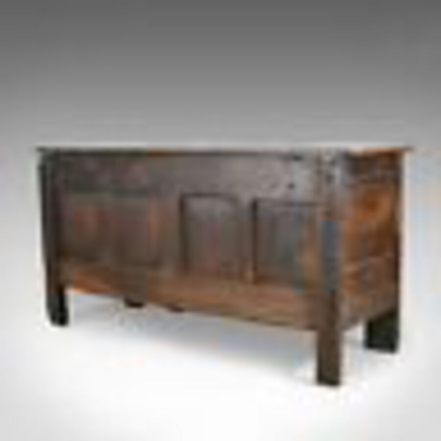 Antique Antique Coffer, Large, English Oak Chest, Early 18th Century Trunk Circa 1700