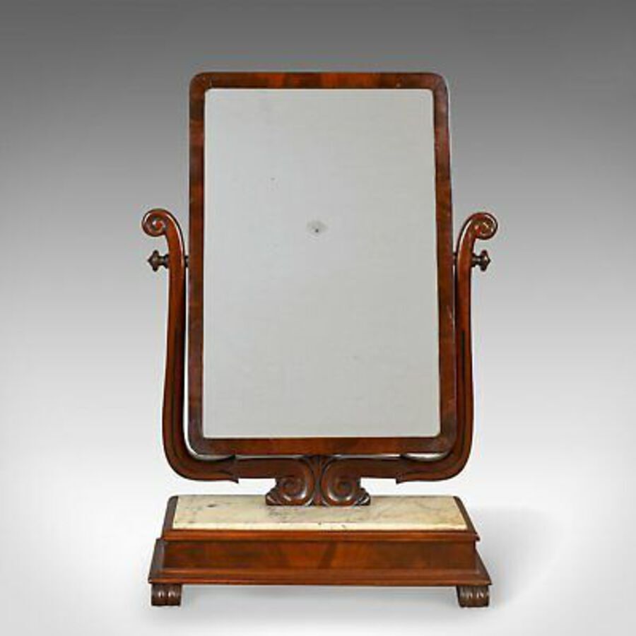 Antique Large Antique Vanity Mirror, Toilet, Swing, English, Victorian Marble Circa 1850