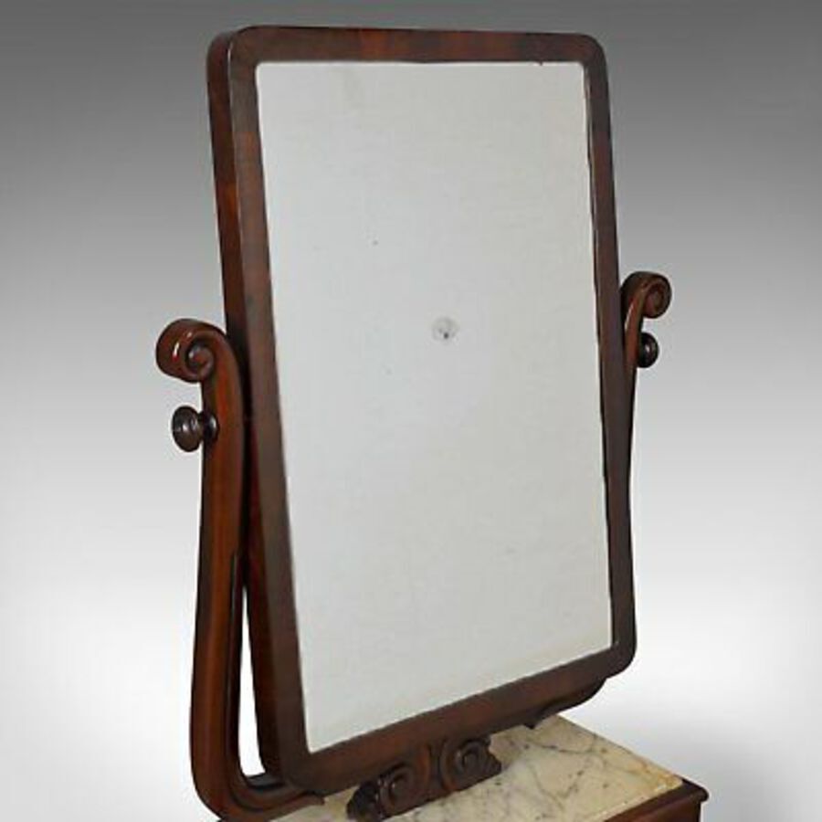 Antique Large Antique Vanity Mirror, Toilet, Swing, English, Victorian Marble Circa 1850