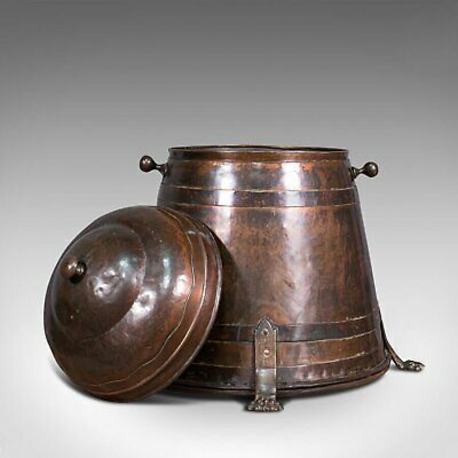 Antique Antique Beehive Fireside Store, Copper, Fire Bucket, Coal Bin, Victorian, C.1850