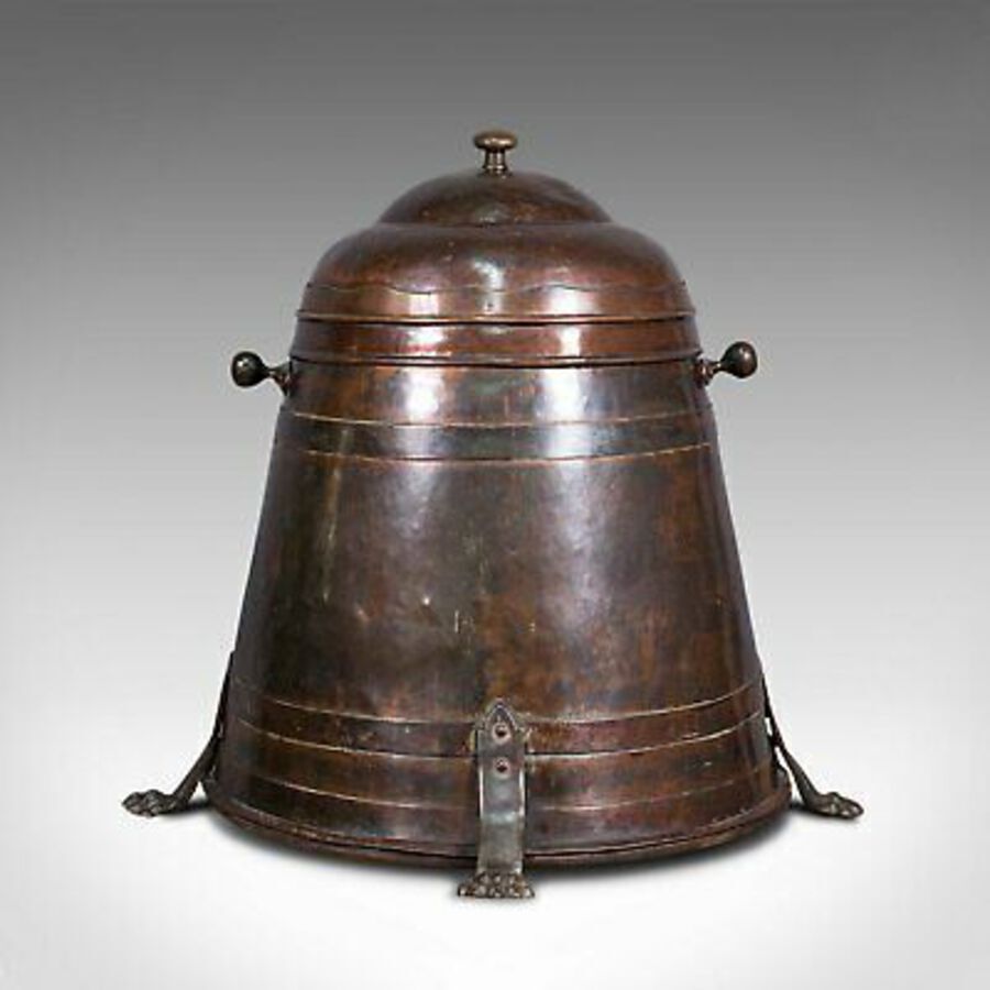 Antique Antique Beehive Fireside Store, Copper, Fire Bucket, Coal Bin, Victorian, C.1850