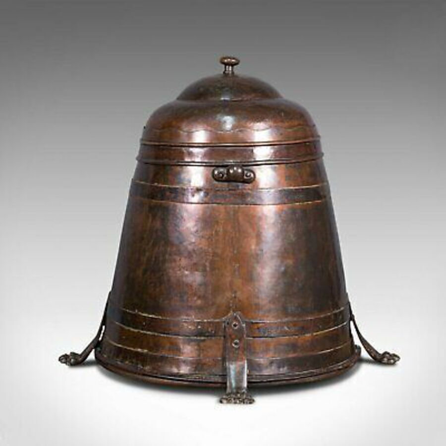 Antique Antique Beehive Fireside Store, Copper, Fire Bucket, Coal Bin, Victorian, C.1850