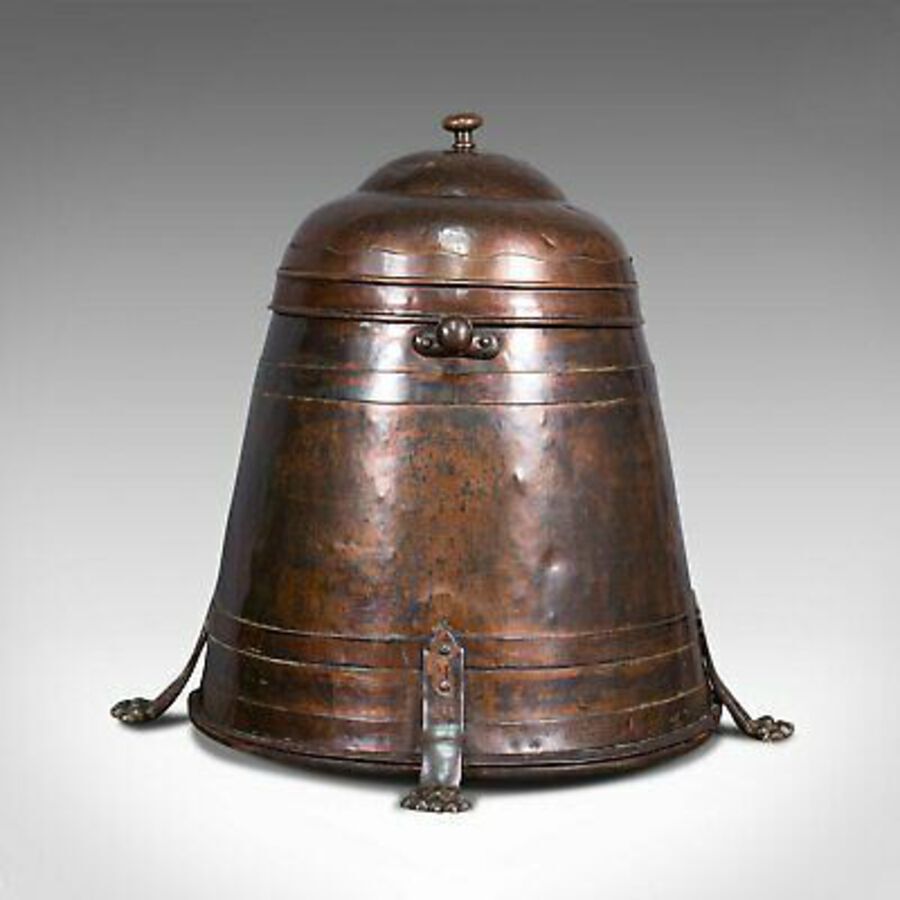 Antique Antique Beehive Fireside Store, Copper, Fire Bucket, Coal Bin, Victorian, C.1850