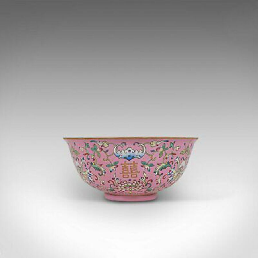 Antique Antique Decorative Marriage Bowl, Chinese, Ceramic, Ceremonial, Dish, Circa 1880