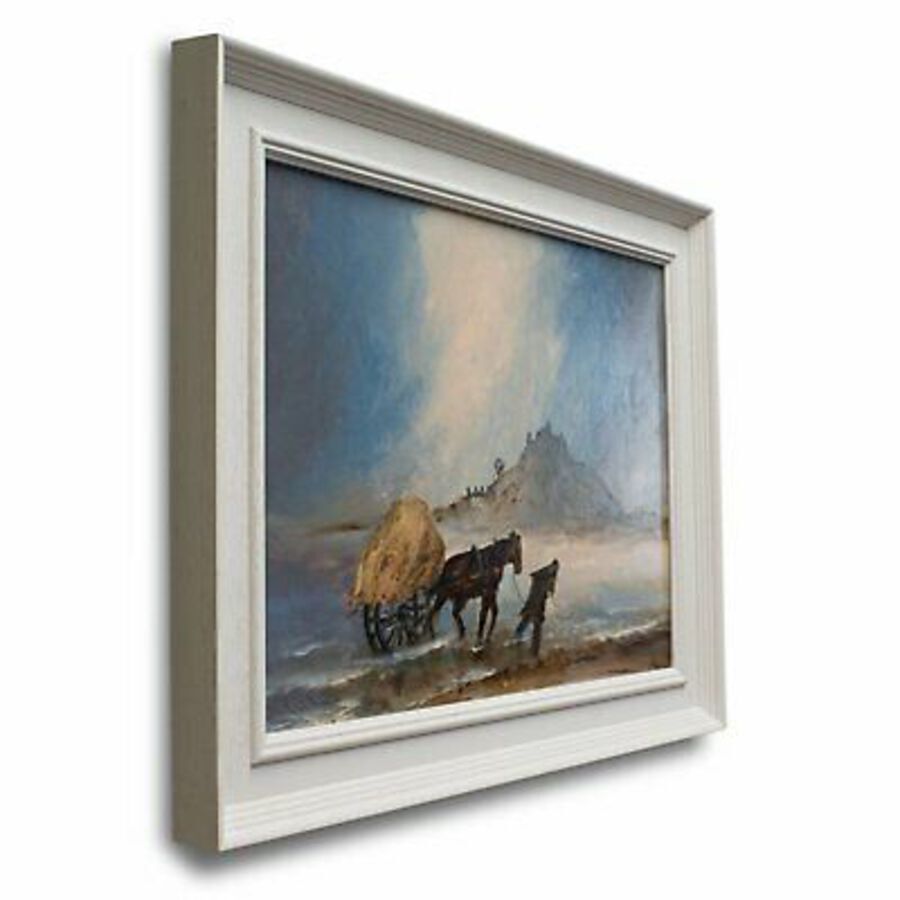 Antique Framed Landscape, Oil Painting, Equine, St Michael's Mount, Art, Original