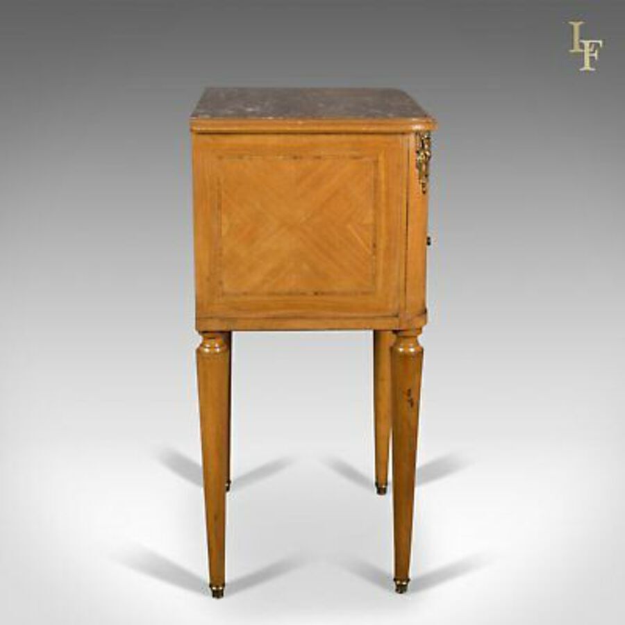 Antique French Antique Bedside Cabinet, Marble Top Nightstand c.1890