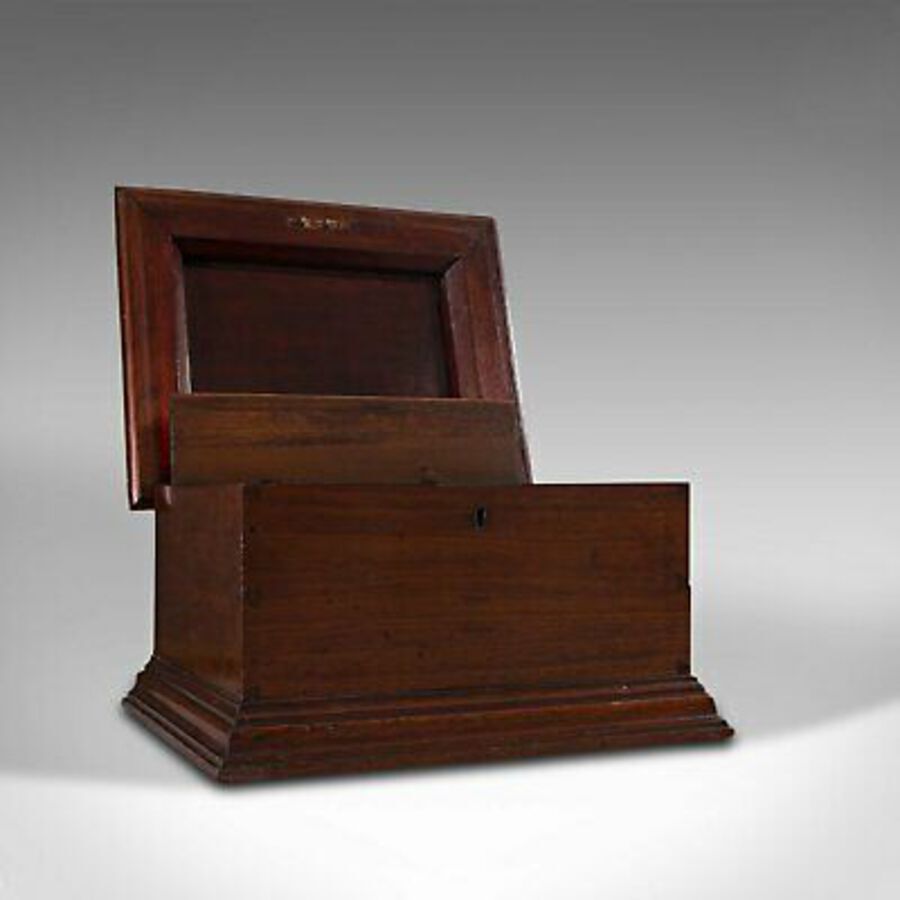 Antique Small Antique Document Box, English, Walnut, Desk, Pen, Sarcophagus, Victorian