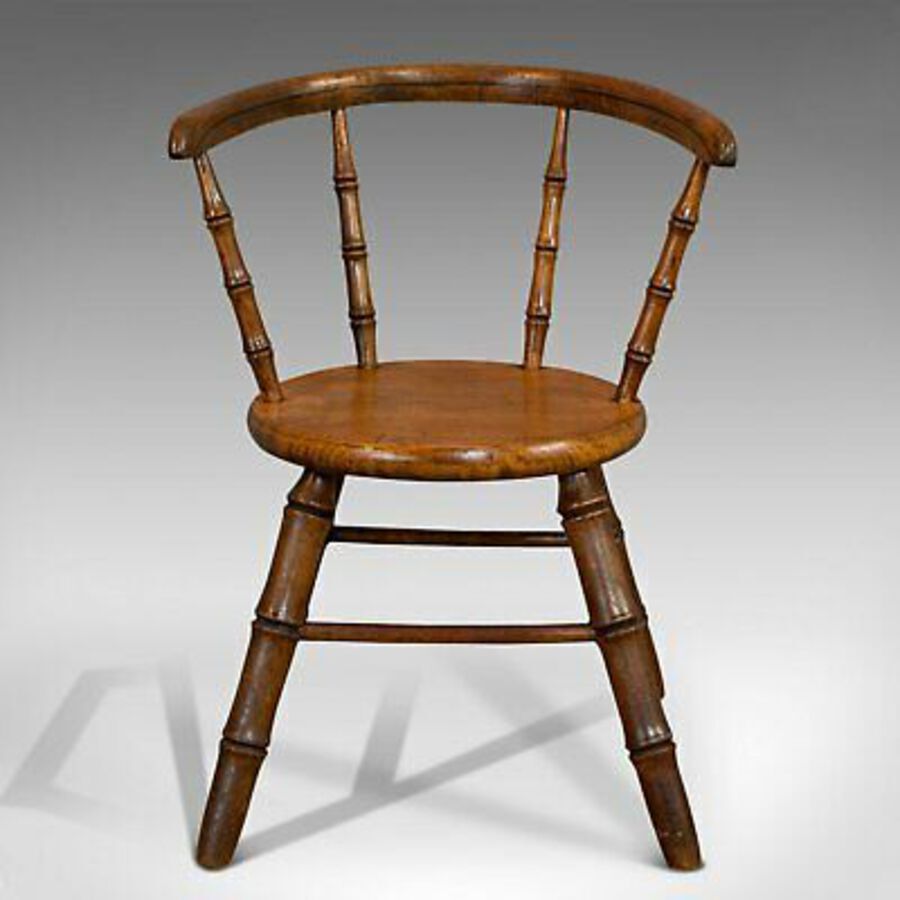 Antique Small Antique Windsor Chair, English, Oak, Apprentice, High Wycombe, Victorian