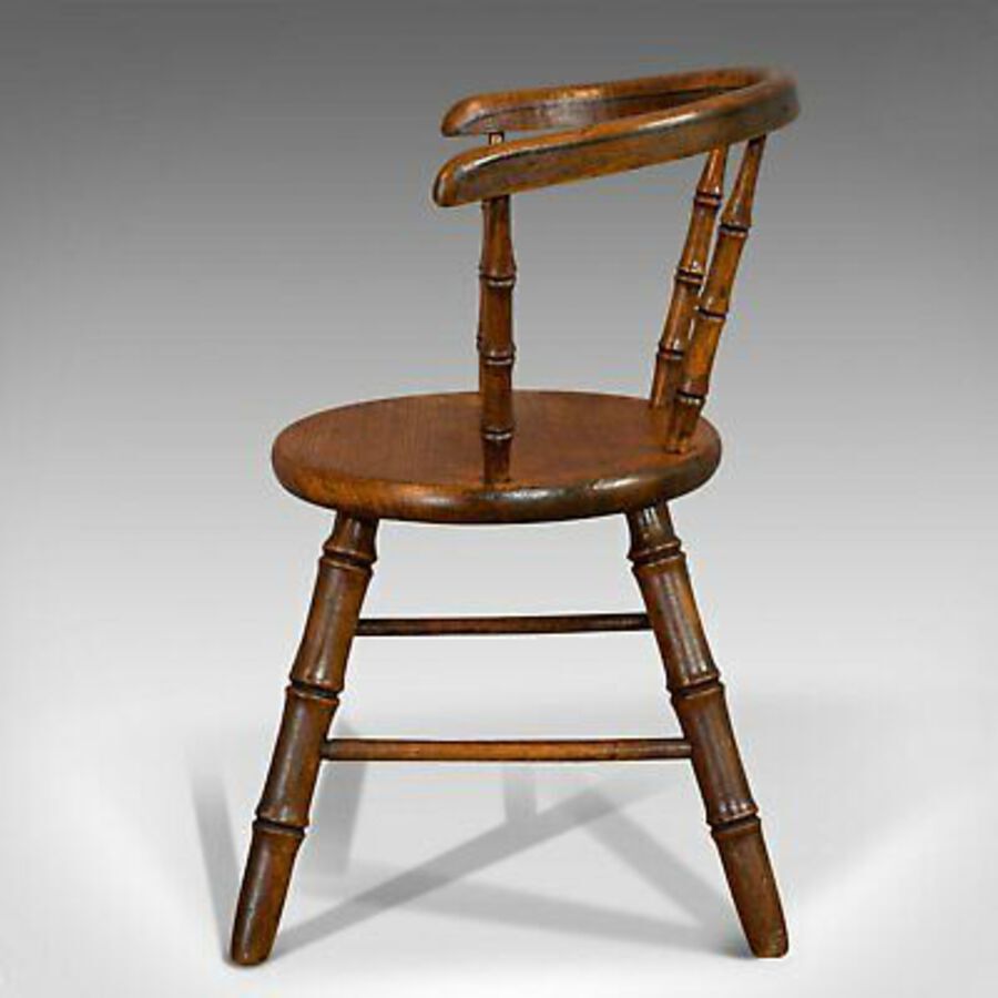 Antique Small Antique Windsor Chair, English, Oak, Apprentice, High Wycombe, Victorian