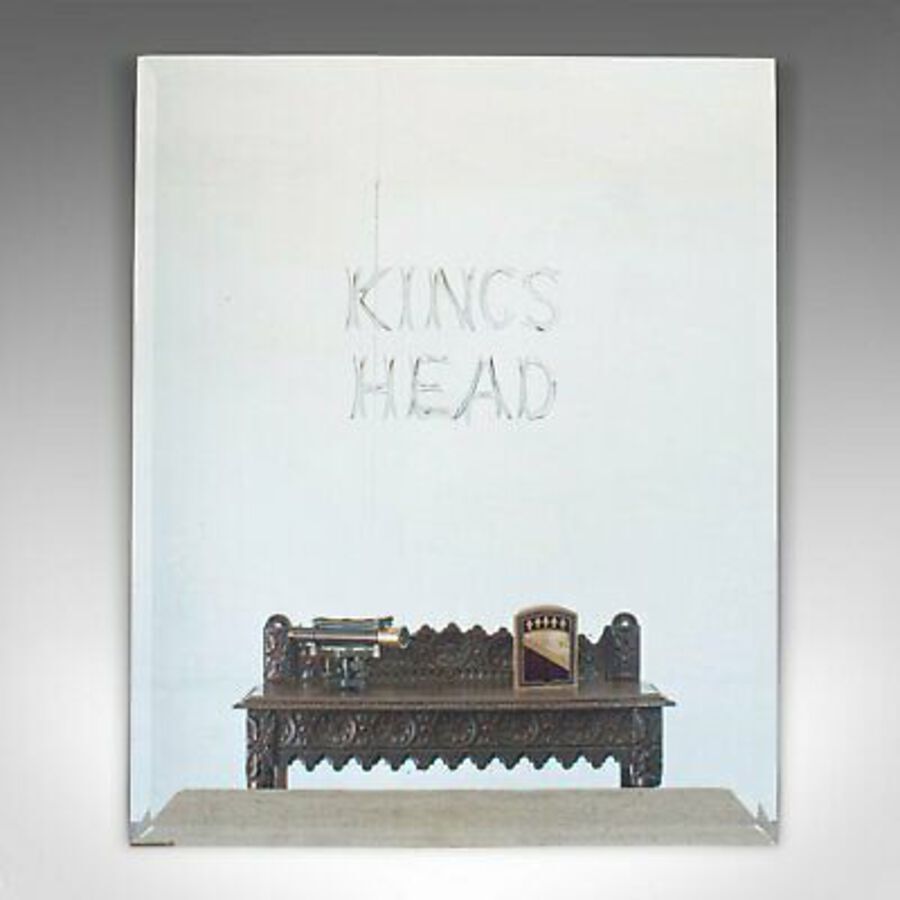 Antique Large Vintage Etched Mirror, English, Glass, Kings Head, Public House, 1970