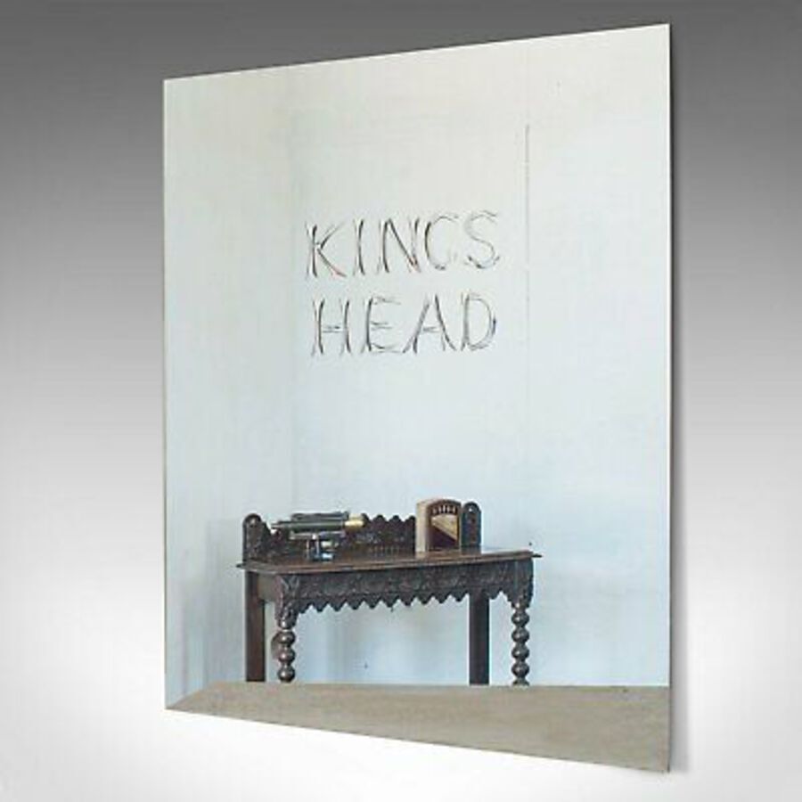 Antique Large Vintage Etched Mirror, English, Glass, Kings Head, Public House, 1970