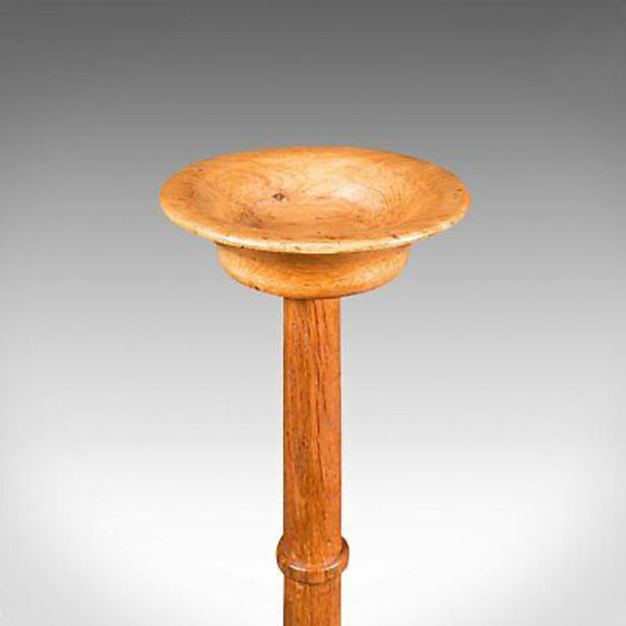 Antique Antique Torchere, English, Oak, Candle Stand, Cotswold School, Arts And Crafts