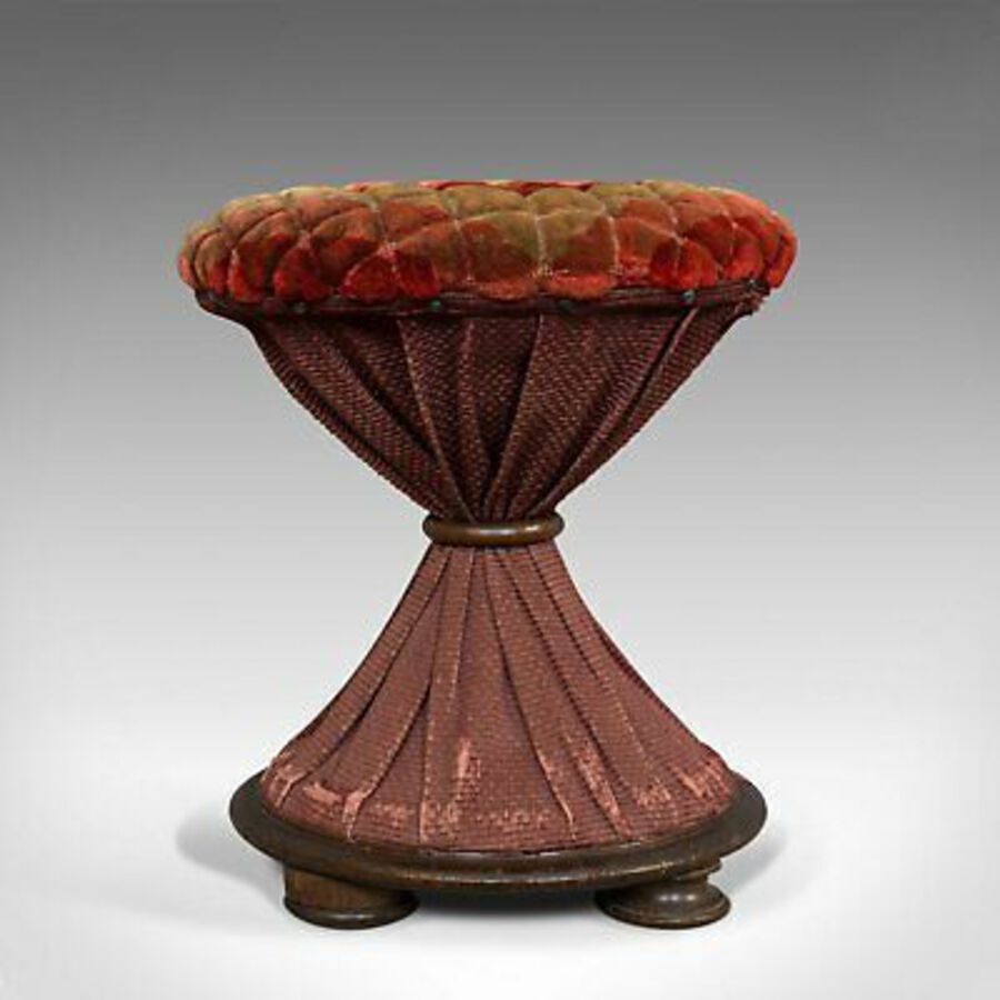 Antique Antique Upholstered Stool, English, Walnut, Footstool, Tabouret, Regency, 1820