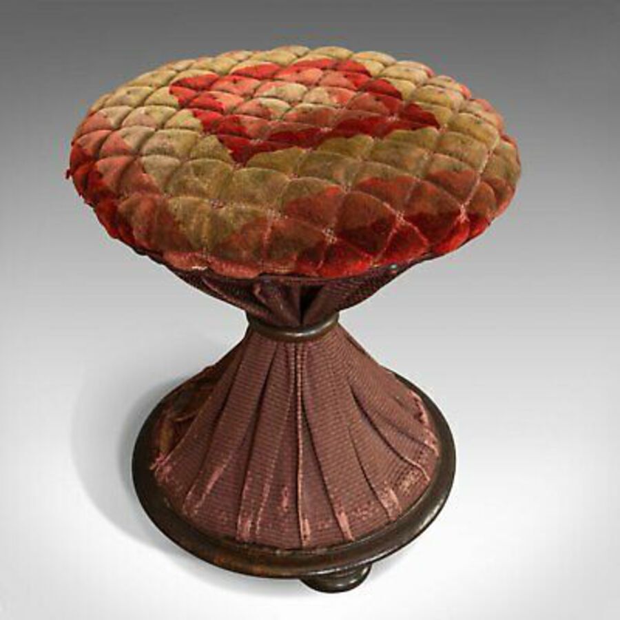 Antique Antique Upholstered Stool, English, Walnut, Footstool, Tabouret, Regency, 1820