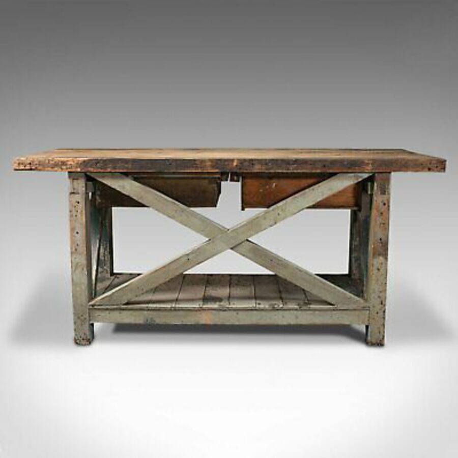 Antique Large Antique Silversmith's Bench, English, Pine, Craftsman's Table, Victorian