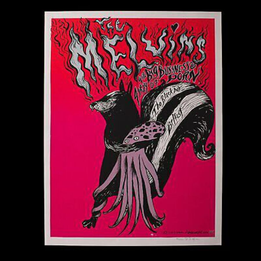 Antique Decorative Art Screenprint, The Melvins, American, Rock Concert Poster, Signed