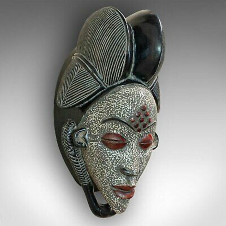 Antique Vintage Gabonese Punu Mask, African, Tropical Hardwood