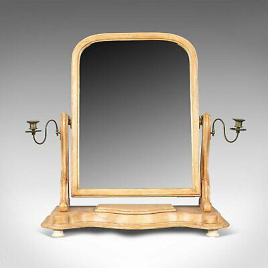 Antique Antique Dressing Table Mirror, English Victorian, Vanity, Toilet, Painted, c1870