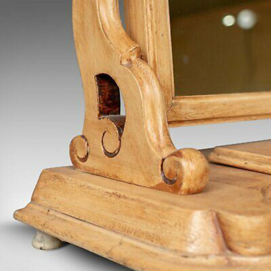Antique Antique Dressing Table Mirror, English Victorian, Vanity, Toilet, Painted, c1870