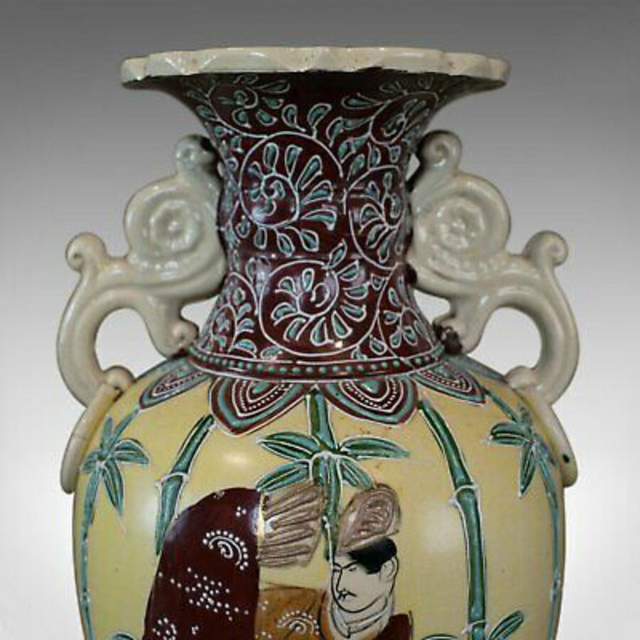 Antique Vintage Baluster Vase, Decorative, Oriental, Ceramic, Urn, C20th