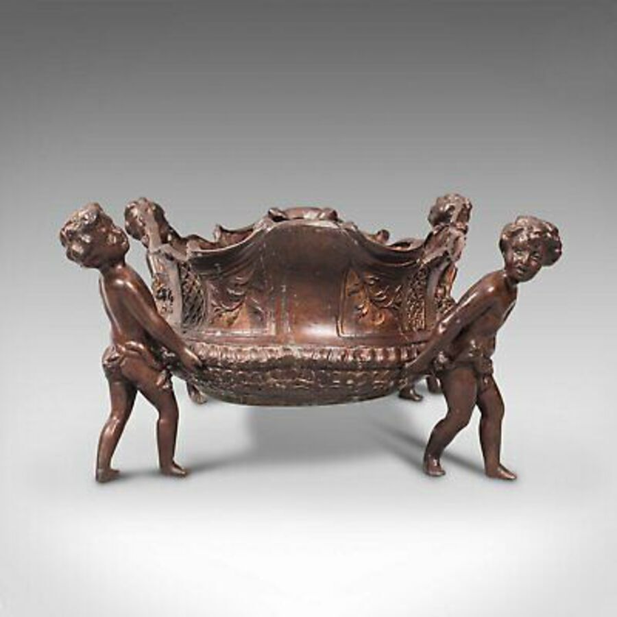 Antique Antique Decorative Jardiniere, Italian, Bronze, Platter, Serving Bowl, Victorian