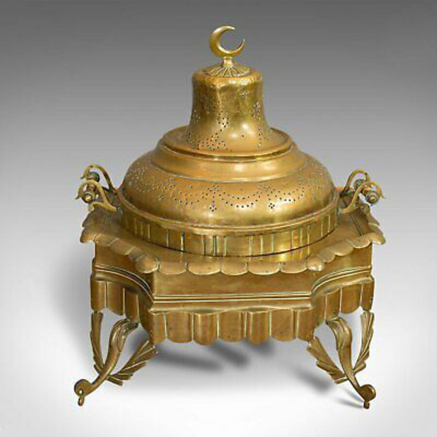 Antique Large Antique Islamic Fire Pit, Arabic, Brass, Ceremonial Brazier, Circa 1900