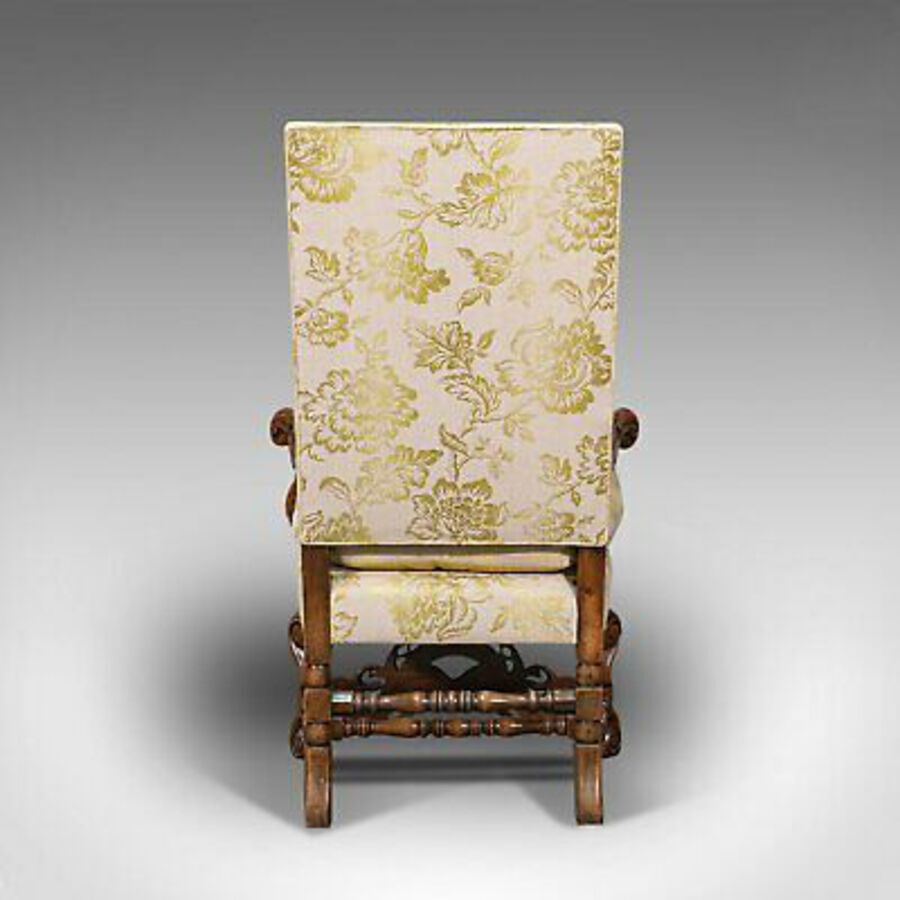 Antique Pair Of Antique Drawing Room Elbow Chairs, English, Walnut, Armchair, Georgian