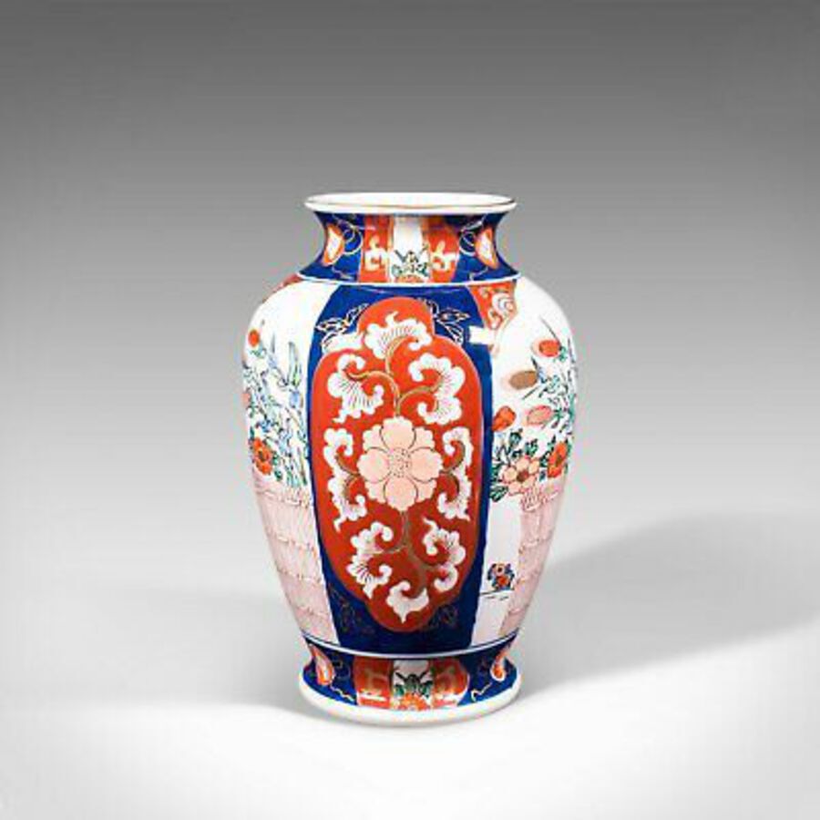 Antique Vintage Imari Vase, Japanese, Ceramic Baluster Urn, Late Art Deco, Circa 1940