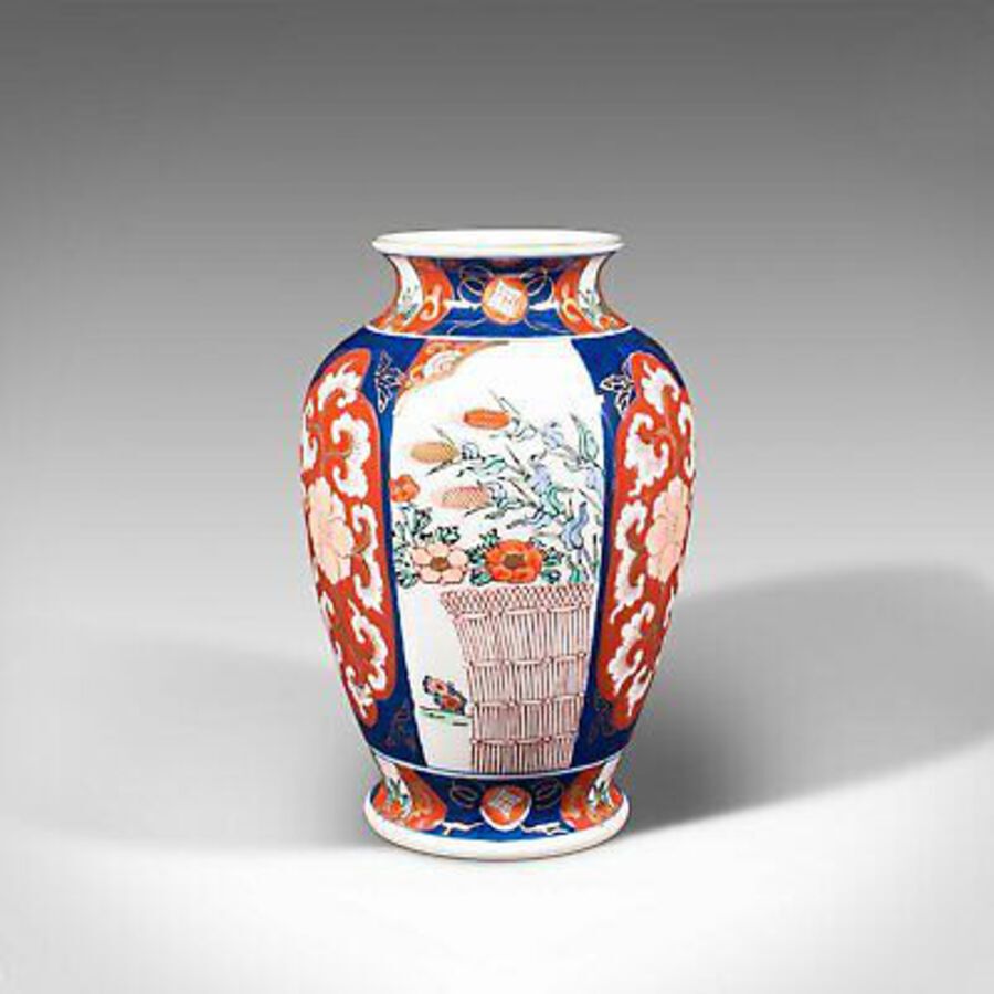 Antique Vintage Imari Vase, Japanese, Ceramic Baluster Urn, Late Art Deco, Circa 1940