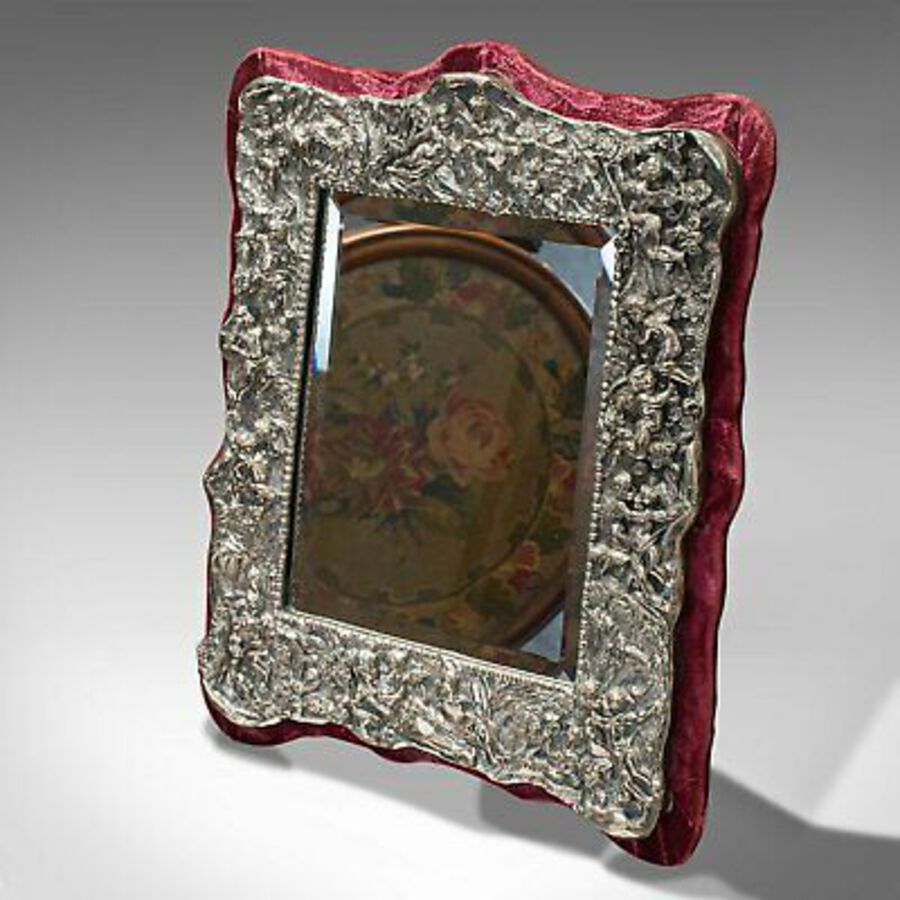 Antique Vintage Decorative Mirror, English, Sterling Silver, 20th Century, Circa 1950