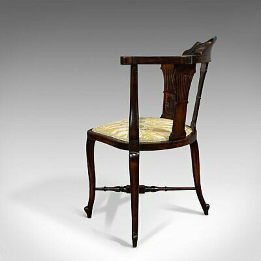 Antique Antique Corner Arm Chair, French, Beech, Seat, Art Nouveau, Victorian, C.1890