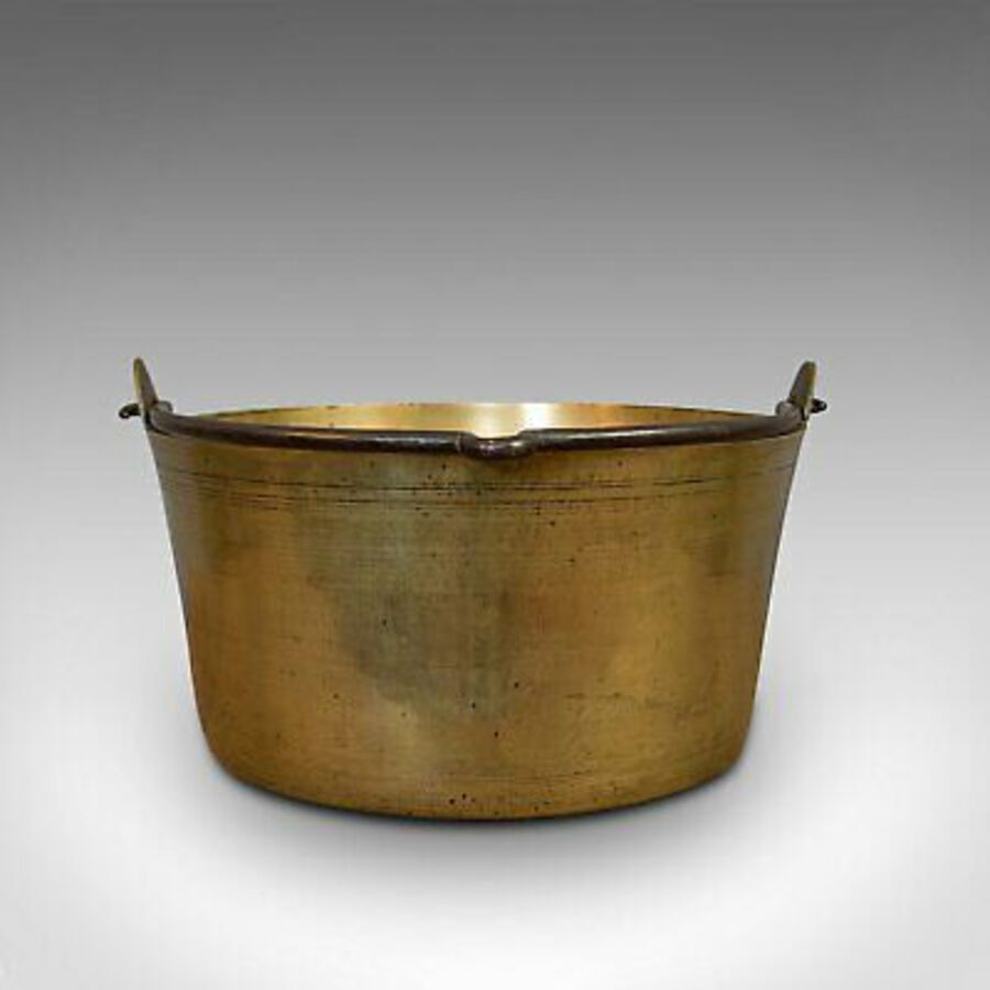 Antique Antique Artisan Jam Pan, French, Solid Brass, Kitchen Pot, Victorian, Circa 1900