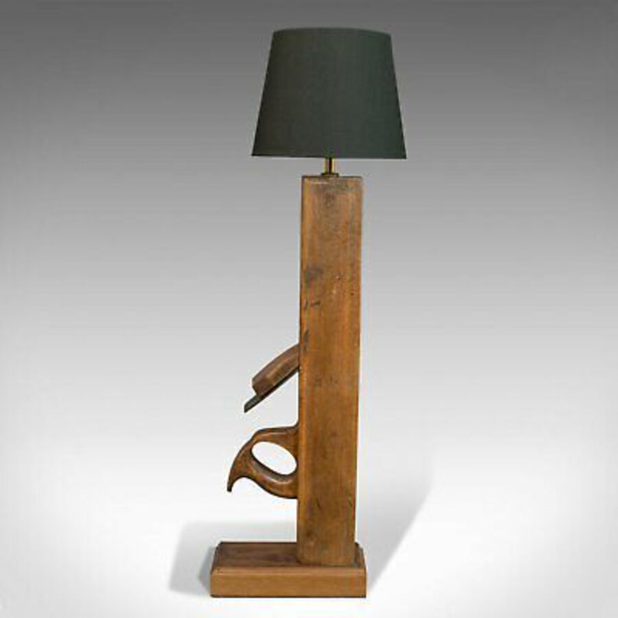 Antique Vintage Table Lamp, English, Beech, Decorative, Light, Bench Plane, 20th Century