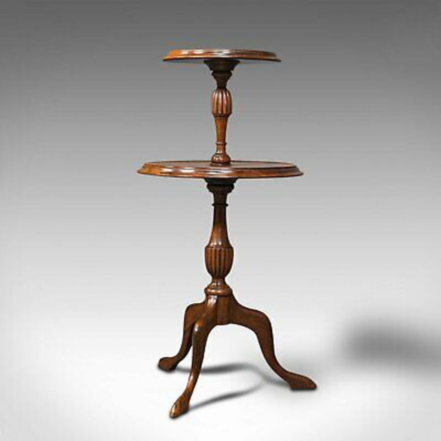 Antique Antique Two Tier Table, English, Mahogany, Afternoon Tea, Cake Stand, Edwardian
