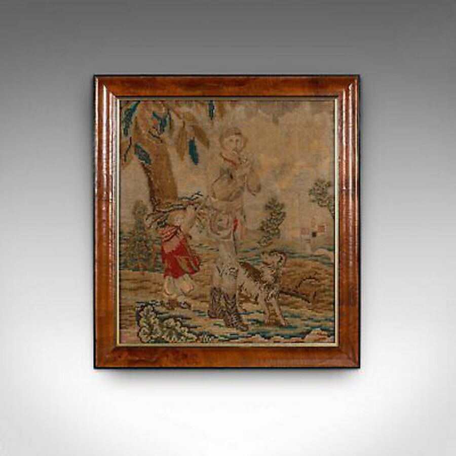 Antique Antique Tapestry Panel, English, Needlepoint, Burr Walnut, Decorative, C.1800