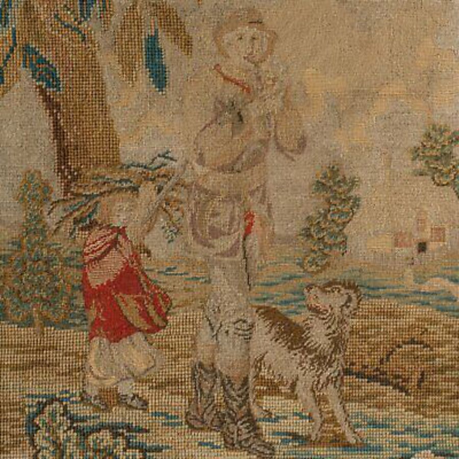 Antique Antique Tapestry Panel, English, Needlepoint, Burr Walnut, Decorative, C.1800