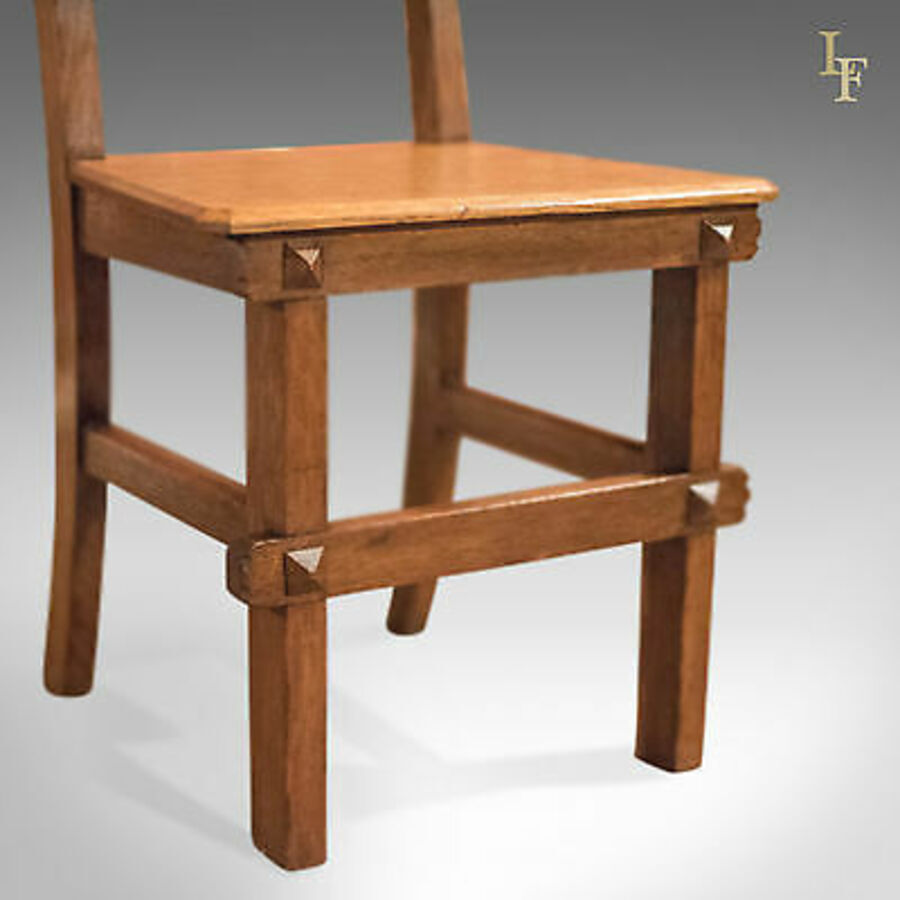 Antique Antique Hall Chair, Arts & Crafts, English Oak, Dining, Seat, Victorian, c.1900
