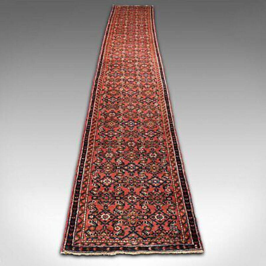 Antique Long 17 Foot Vintage Malayer Runner, Hall, Rug, Carpet, 20th Century