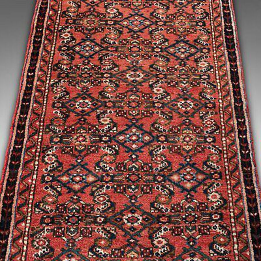 Antique Long 17 Foot Vintage Malayer Runner, Hall, Rug, Carpet, 20th Century