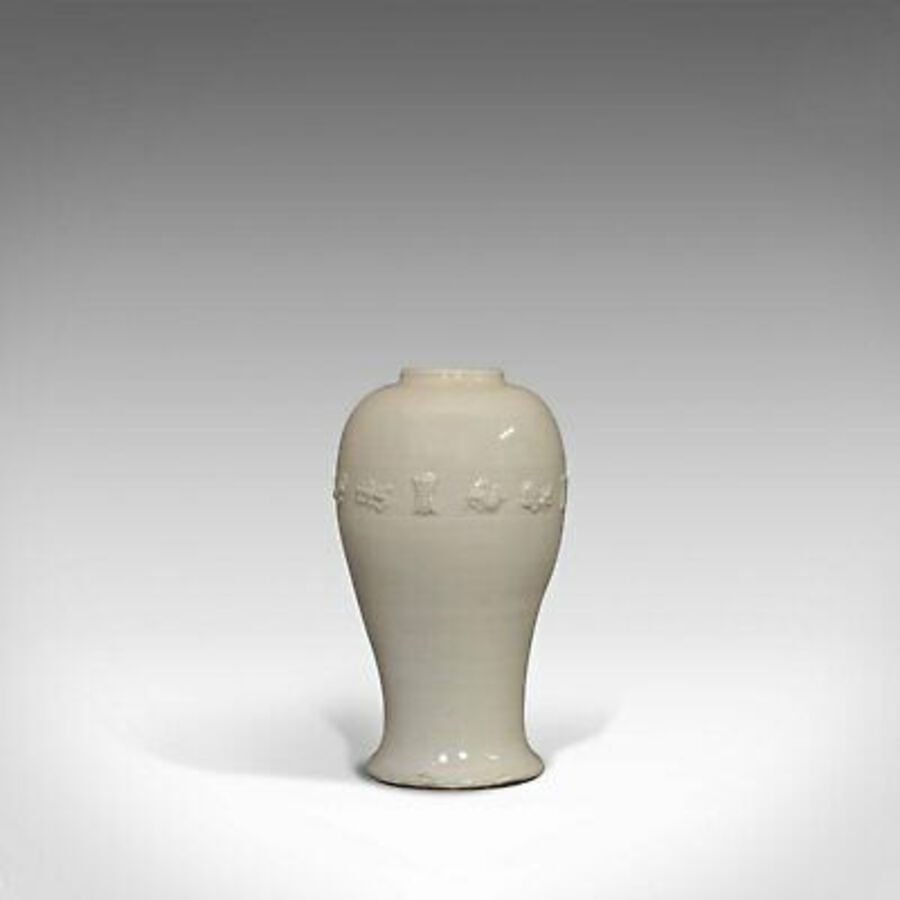 Antique Antique Celadon Vase, Oriental, Decorative, Ceramic, Baluster, Urn, 19th Century