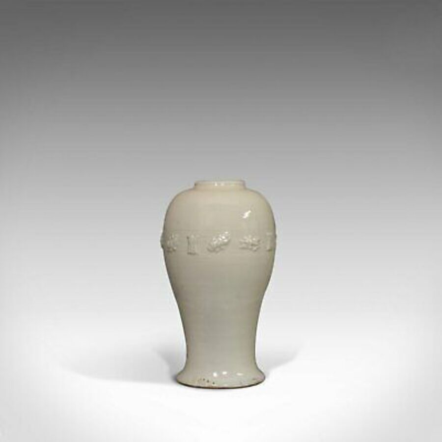 Antique Antique Celadon Vase, Oriental, Decorative, Ceramic, Baluster, Urn, 19th Century