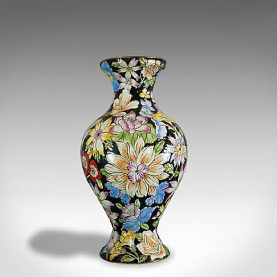 Antique Decorative Vase, French, Cloisonne, Baluster Urn, Victorian, Circa 1880
