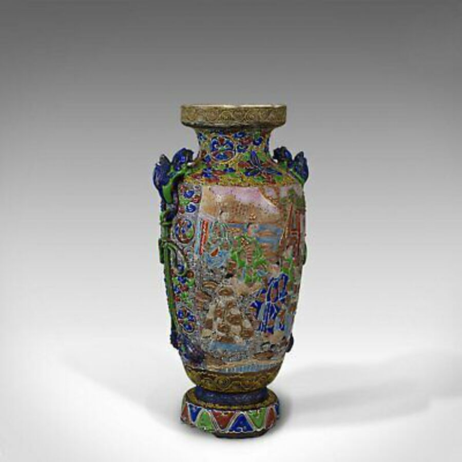 Antique Vintage Baluster Vase, Oriental, Decorative, Ceramic, Vessel, 20th Century