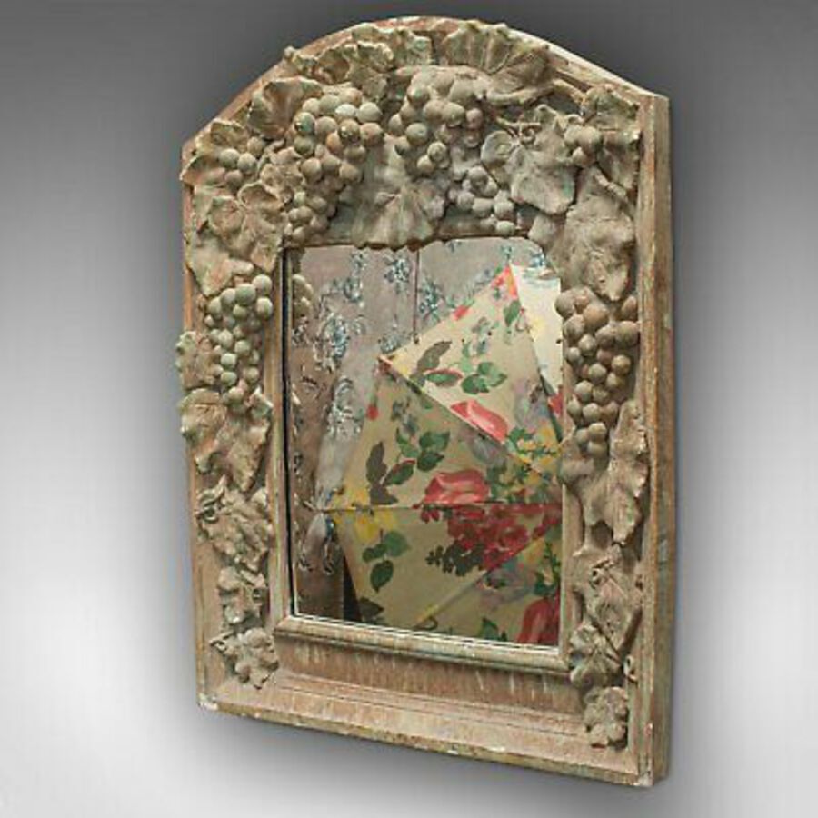 Antique Vintage Wall Mirror, French, Plaster, Hall, Overmantle, 20th Century, Circa 1950