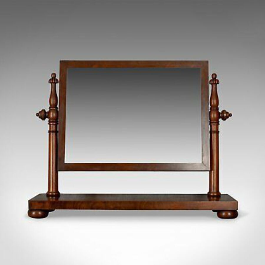 Antique Large Antique Dressing Table Mirror, Flame Mahogany, William IV, Toilet, c.1835